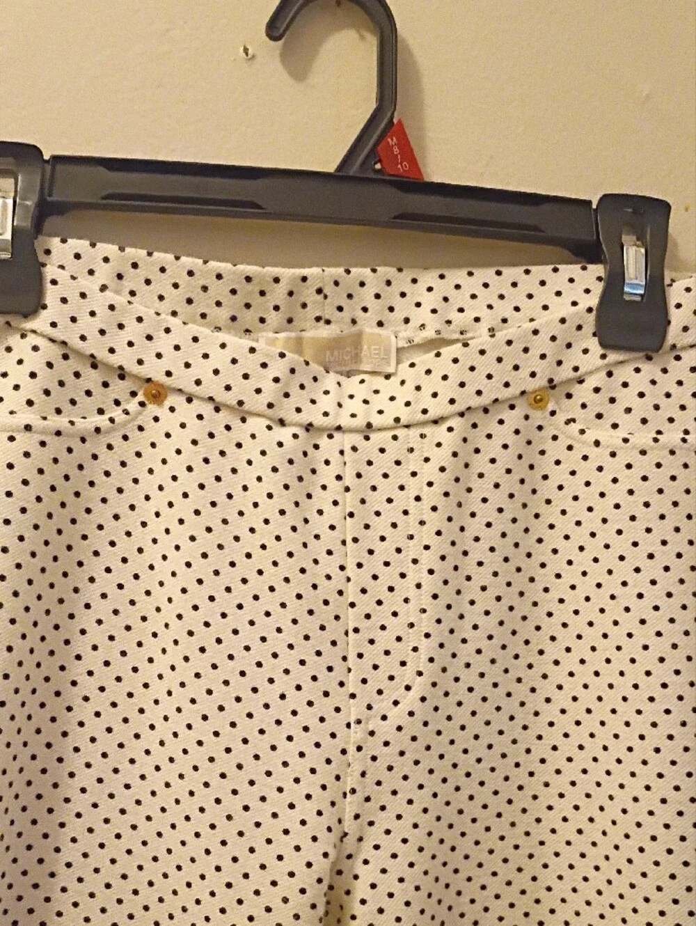 Michael Kors Cream Polka Dot Straight Leg Pants